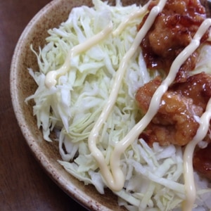 ご飯少なめ☆唐揚げ丼！